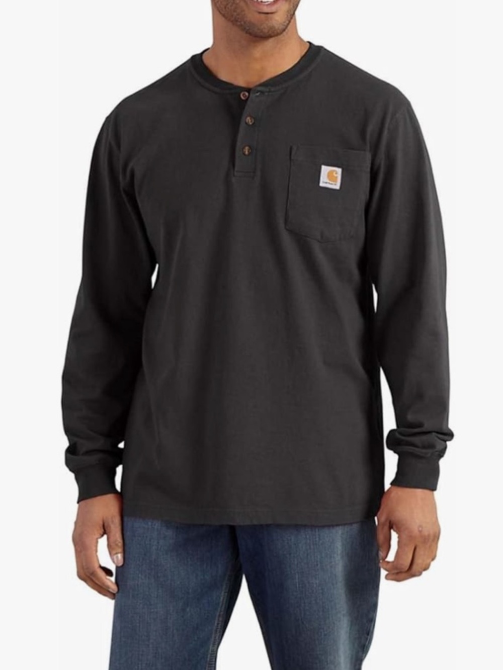 Carhartt Men’s Dearborn Loose LS Hensley Long Sleeve Tee in Black Size Large